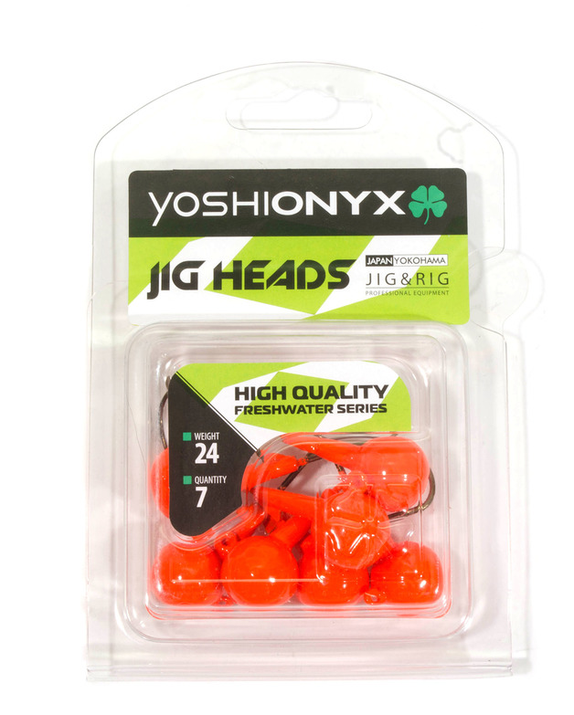 Джигголовка Yoshi Onyx JIG Bros Шар 1, вес 17.5г, 8шт., цвет оранжевый (крючок Eagle Claw)