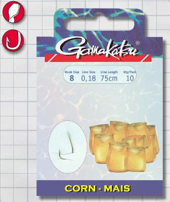 Крючок GAMAKATSU BKS-1130G Corn 75см №6 d поводка 025 (10шт.)