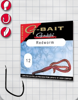 Крючок GAMAKATSU G-Bait Redworm B №8 (10шт.)