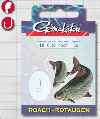 Крючок GAMAKATSU BKS-1050N Roach 45см №10 d поводка 016 (10шт.)