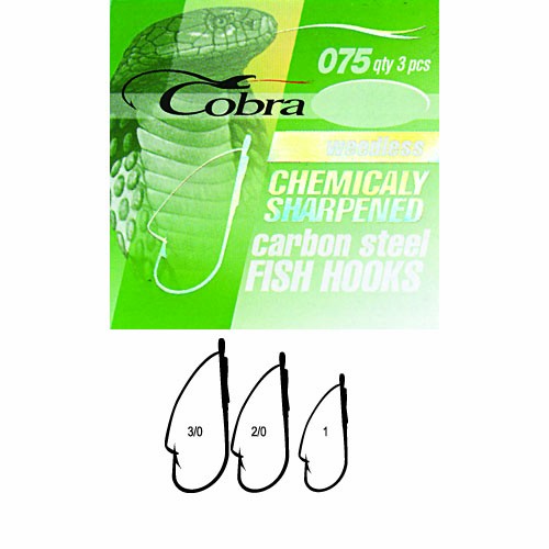 Крючки Cobra Weedless Сер.075Nsb Разм.003/0 3Шт.
