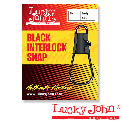 Застежки Lucky John Interlock Black 001 10Шт.