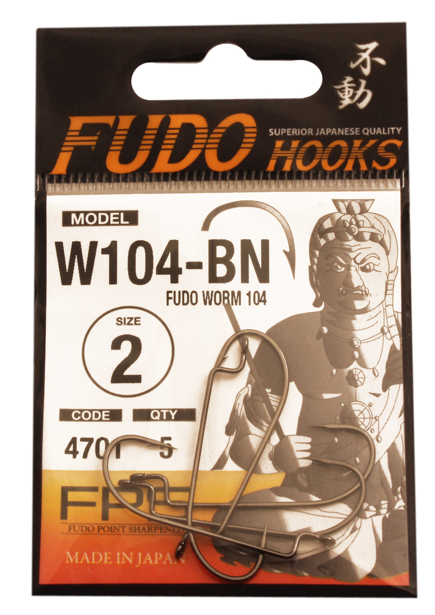 Крючок "FUDO" WORM №2 BN (104) (5шт)