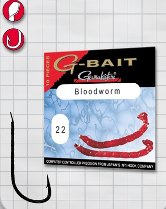 Крючок GAMAKATSU G-Bait Bloodworm B №20 (10шт.)