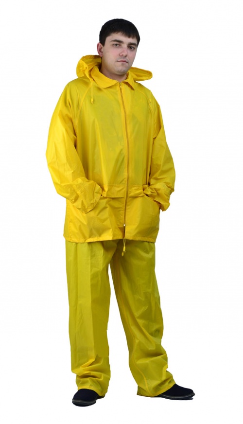 Костюм Рыбак нейлоновый желтый (XL)Костюмы неутепленные<br>Куртка и брюки. На воротнике карман на молнии <br>для капюшона. Швы проклеены изнутри.<br><br>Пол: мужской<br>Размер: XL<br>Сезон: демисезонный<br>Цвет: желтый<br>Материал: текстиль