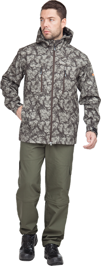 Куртка тактическая "Тегерек" демисезон.тк. софтшелл 100% пэ, мембрана+флис, цв.олива (камни)."Sobol"