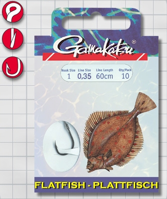 Крючок GAMAKATSU BKD-5013F Flatfish 60см №4 d поводка 035 (10шт.)