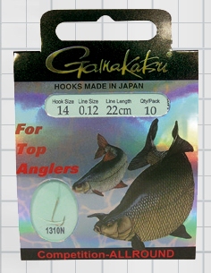 Крючок GAMAKATSU BKS-1310N Allround 22см Comp №14 d поводка 012 (10шт.)