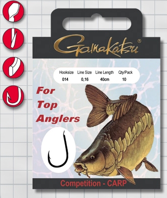 Крючок GAMAKATSU BKS-3310B Carp 40см Comp №12 d поводка 014 (10шт.)