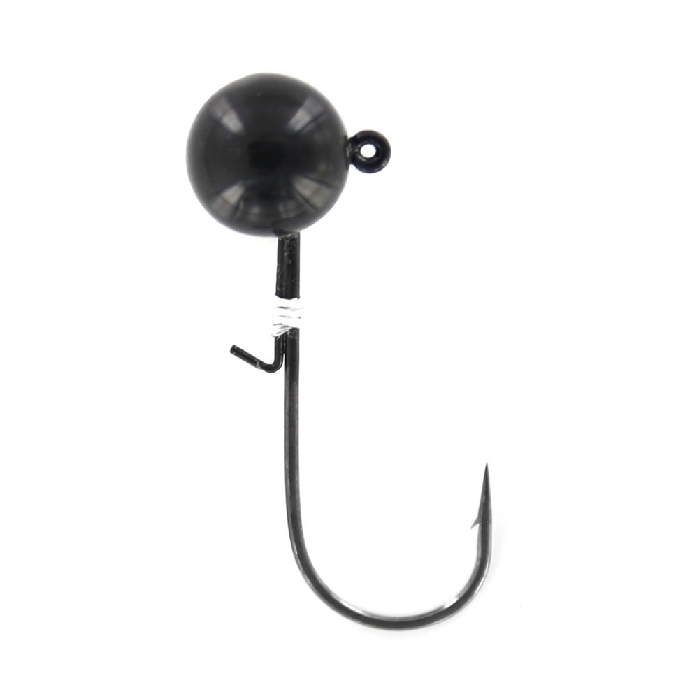 Джигголовка вольфрамовая Tsuribito Tungsten Jig Heads Ball, крючок#1/0, вес 7.2 г, 2 шт., цвет черны