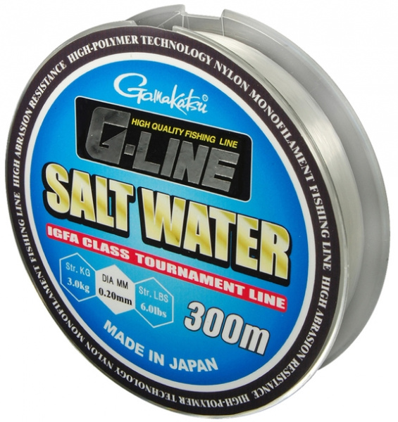 Леска GAMAKATSU "G-Line Salt Water TP" 0,26мм 300м (5кг) (прозрачная)