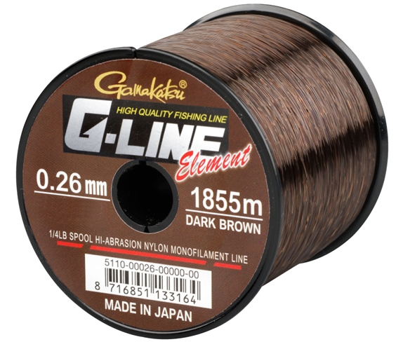 Леска GAMAKATSU "G-Line Element Dark Brown" 0,33мм 1160м (7,9кг) (темно-коричн.)