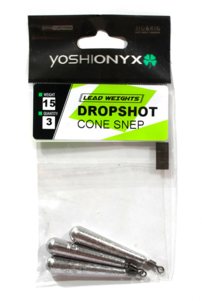 Груз Yoshi Onyx Dropshot Cone Spin конус для отвод, дропш. с др. заст., 10.0гр., 3шт.
