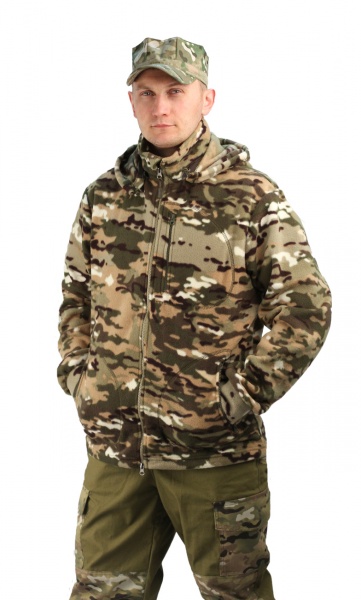 Флисовая мужская куртка "Gerkon Picnic" кмф цвет "Мультикам"