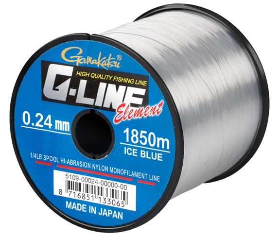 Леска GAMAKATSU "G-Line Element Ice Blue" 0,24мм 1850м (5,1кг) (прозрачная)