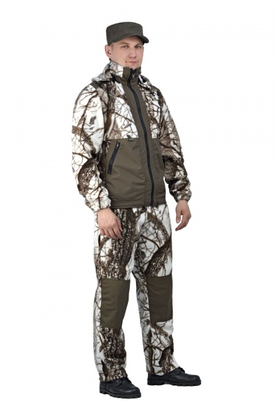 Флисовый костюм "Панда" кмф "Зимний лес" с накладками,350г/м2