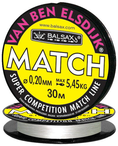 Леска BALSAX "Van Ben Elsdijk"Match" 30м 0,20 (5,45кг)