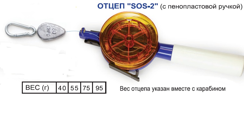 Отцеп SOS-2 с пенопл. ручкой, 95гр.(Пирс)