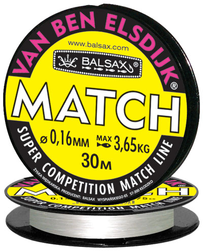 Леска BALSAX "Van Ben Elsdijk"Match" 30м 0,16 (3,65кг)