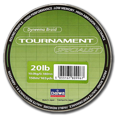 Леска плетеная DAIWA "Tournament Specialist10lb" 0,14мм 150м (зеленая)