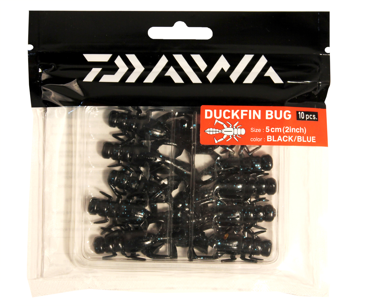 Виброхвост Daiwa "Duckfin Bug" 5см. (Black/Blue) 10шт