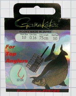 Крючок GAMAKATSU BKS-2210R Breamfeeder 75см cmp №14 d поводка 0,12 (10шт.)