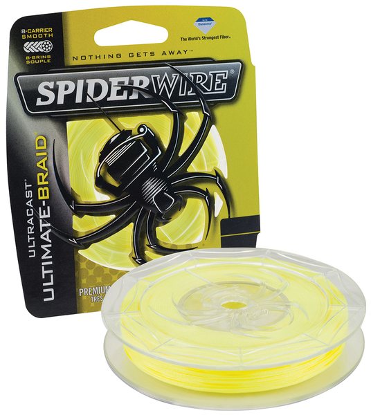 Леска плетеная SPIDERWIRE "ULTRACAST" 0.12mm (110m)(9.1kg)(8 Carriers)(желтая)