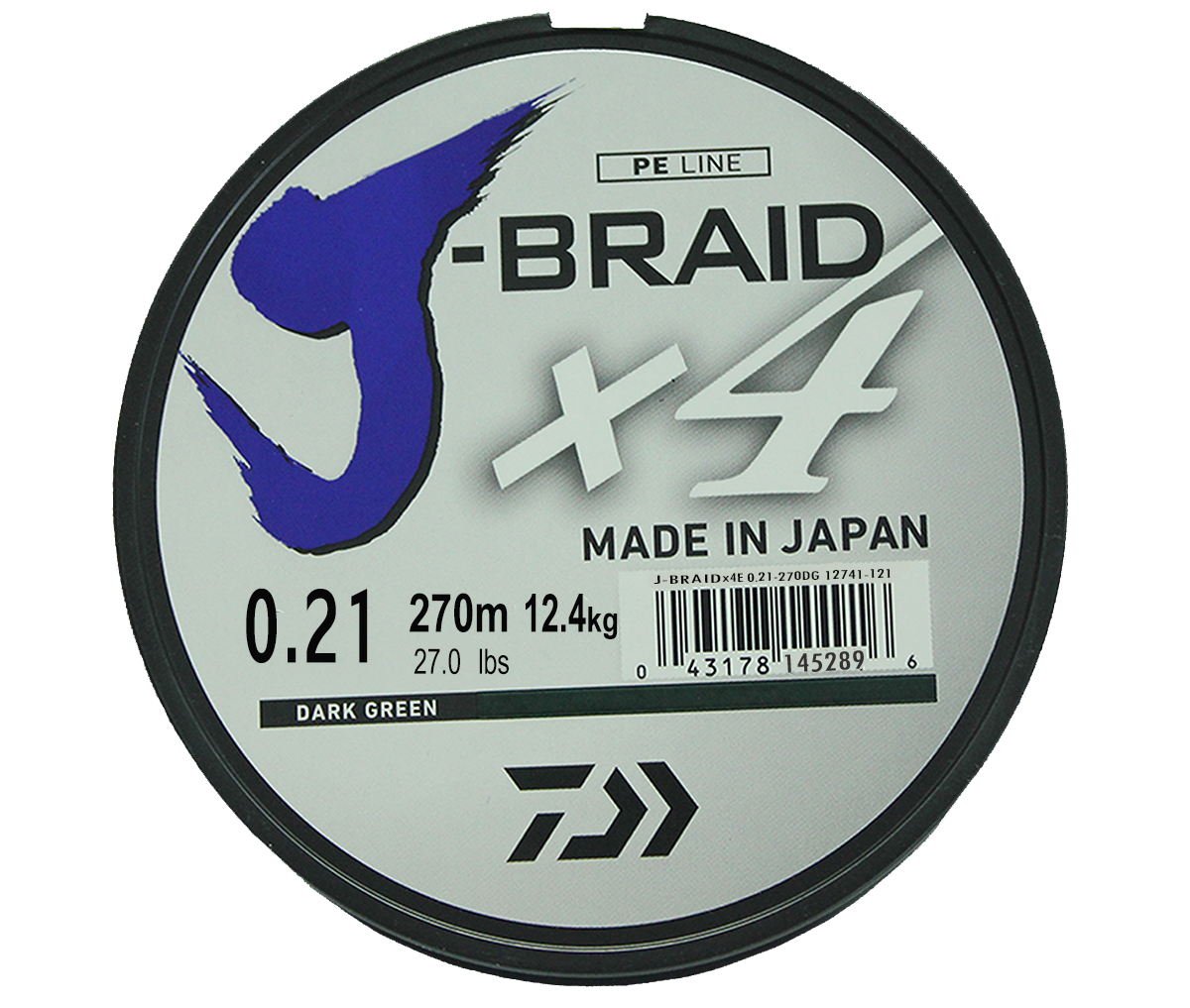 

Леска плетеная DAIWA "J-Braid X4" 0,21мм 270 (зеленая)