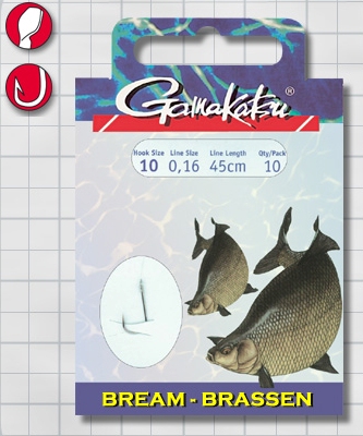 Крючок GAMAKATSU BKS-1310N Bream 45см №16 d поводка 010 (10шт.)