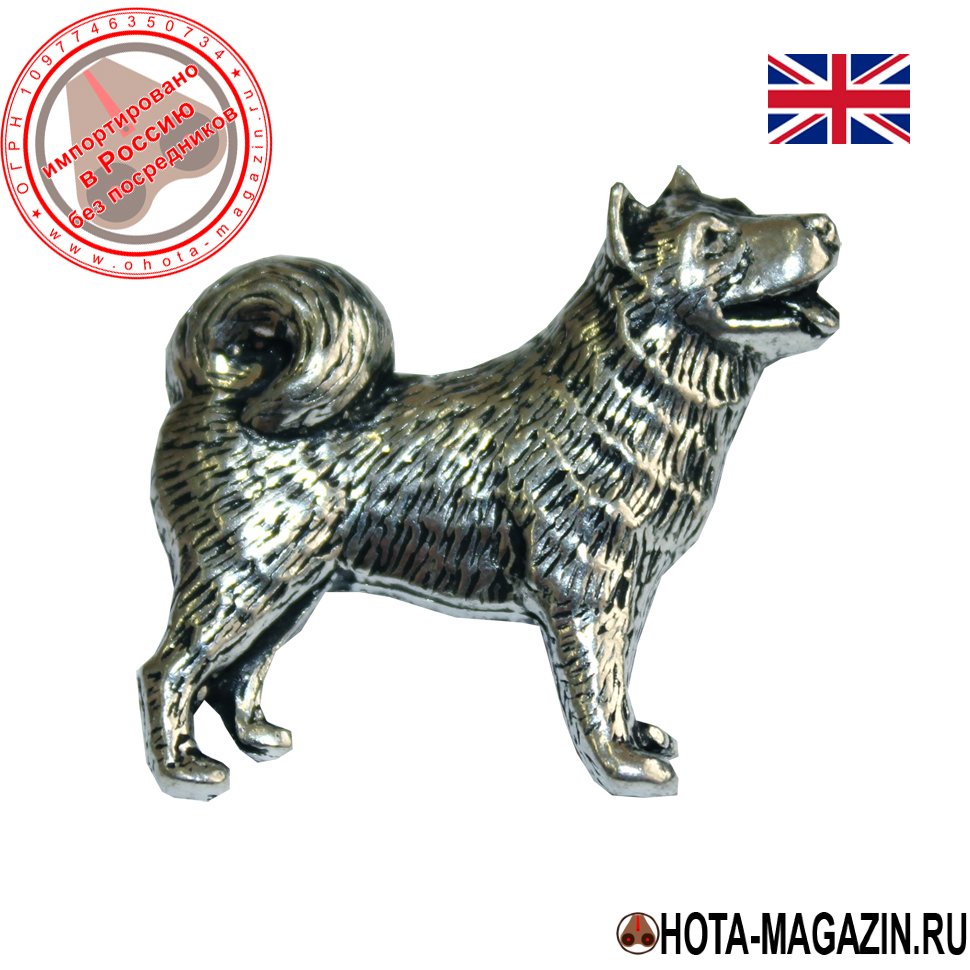 Значок с изображением собаки породы Хаска APORT