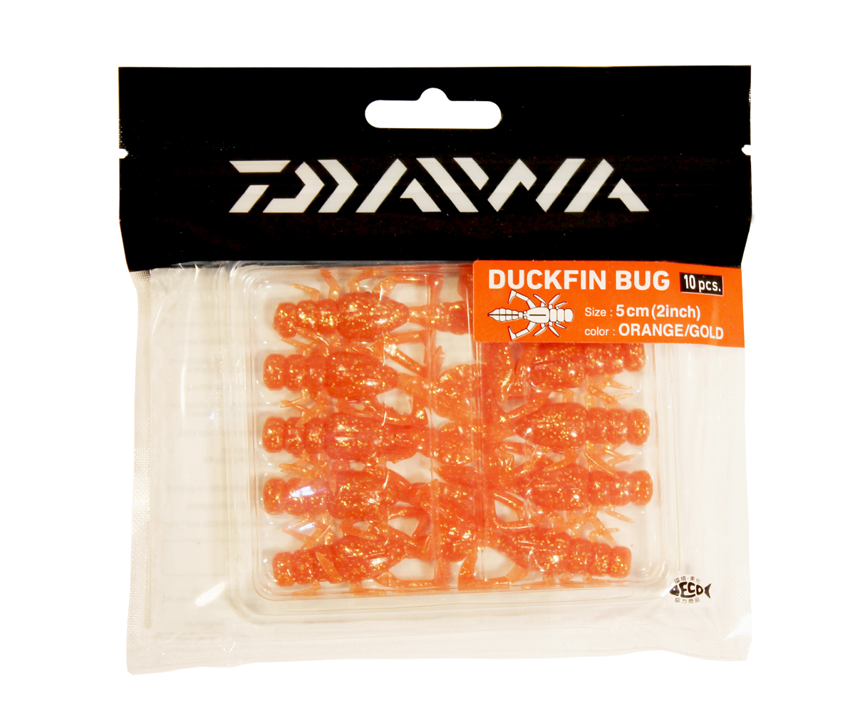 Виброхвост Daiwa "Duckfin Bug" 5см. (Orange/Gold) 10шт