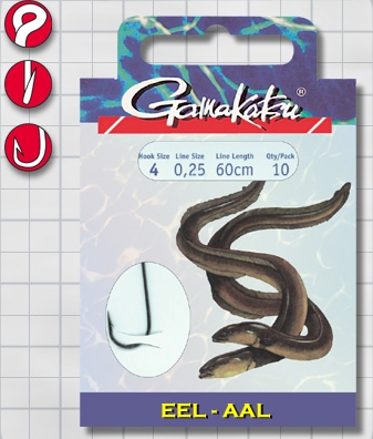 Крючок GAMAKATSU BKS-5013F Eel 60см №6 d поводка 022 (10шт.)