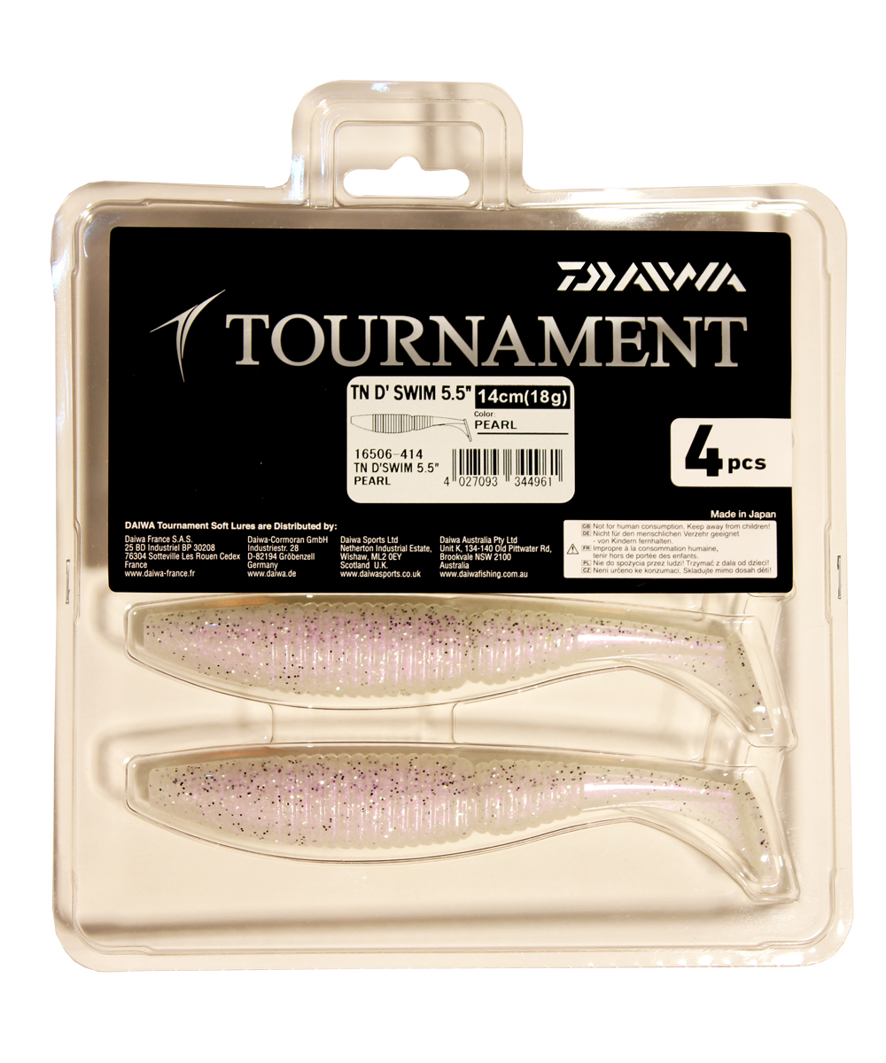 Виброхвост Daiwa "TN D Swim" 14см. (Pearl ) 4шт