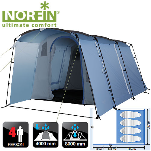 Палатка Кемпинговая 4-Х Местная Norfin Malmo 4 Nfl
