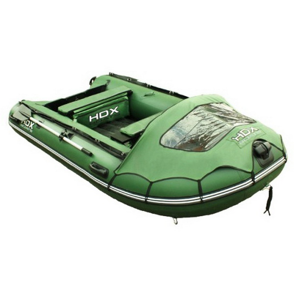 Лодка HDX Надувная, Модель Helium 300 Am (многобаллонное дно), цвет зеленый